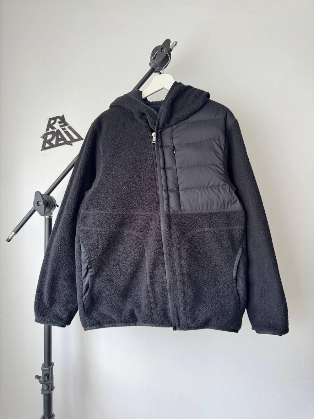Moncler Feyder Teddy Fleece Black Down Hoodie